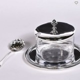 Silver Plated Parmesan Dish with Shell Shaped Spoon