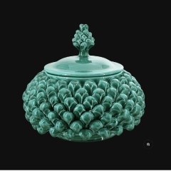 Ceramiche di Caltagirone - Emerald Green Pine Ceramic Box