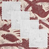 Embroidered White Linen Cocktail Napkins (Set of 12)