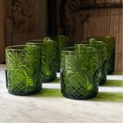 Cristina Oria - set of 6 green glass tumblers