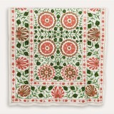 Dumaloq Suzani Throw (Red and Green)