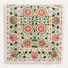 Dumaloq Suzani Throw (Red and Green)